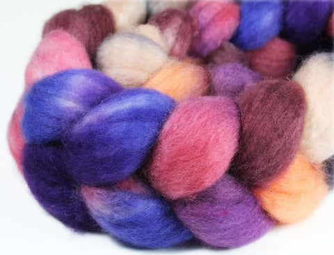 BOX of CHOCOLATES: Polwarth Merino Bright Nylon roving - 4.0 oz - Hand dyed Spinning wool