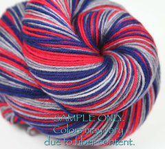 Blue Red Gray White: Self Striping Yarn - Dyed to Order - Sports Team / New England, Columbus