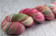 PRETTY IN PINK AT PAIA: Fine Organic Merino - Hand dyed variegated worsted weight yarn