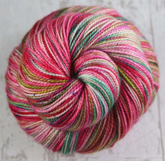 PRETTY IN PINK AT PAIA: SW Merino/Nylon - Hand dyed variegated sock yarn - tight twist