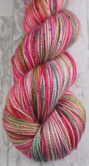 PRETTY IN PINK AT PAIA: SW Merino/Nylon - Hand dyed variegated sock yarn - tight twist