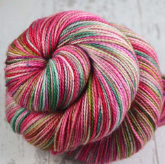 PRETTY IN PINK AT PAIA: SW Merino/Nylon - Hand dyed variegated sock yarn - tight twist