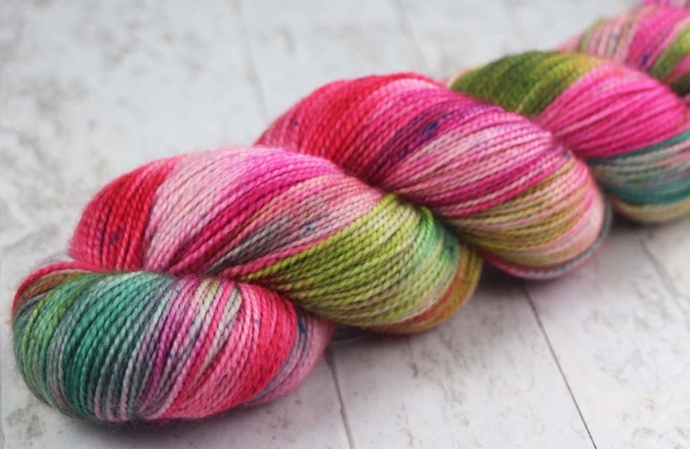 PRETTY IN PINK AT PAIA: SW Merino/Nylon - Hand dyed variegated sock yarn - tight twist