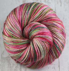 PRETTY IN PINK AT PAIA: SW Merino/Silk - Hand dyed Variegated sock yarn - 600 yards