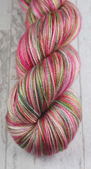 PRETTY IN PINK AT PAIA: SW Merino/Silk - Hand dyed Variegated sock yarn - 600 yards
