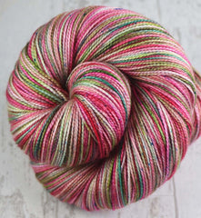 PRETTY IN PINK AT PAIA: SW Merino/Silk - Hand dyed Variegated sock yarn - 600 yards