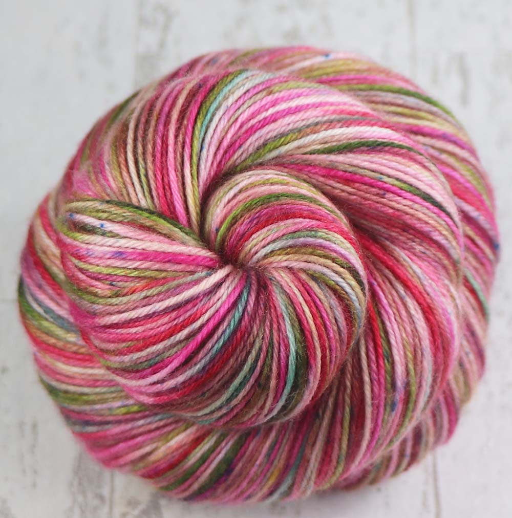 PRETTY IN PINK AT PAIA: SW Merino / Cashmere / Nylon - Hand dyed Variegated sock yarn
