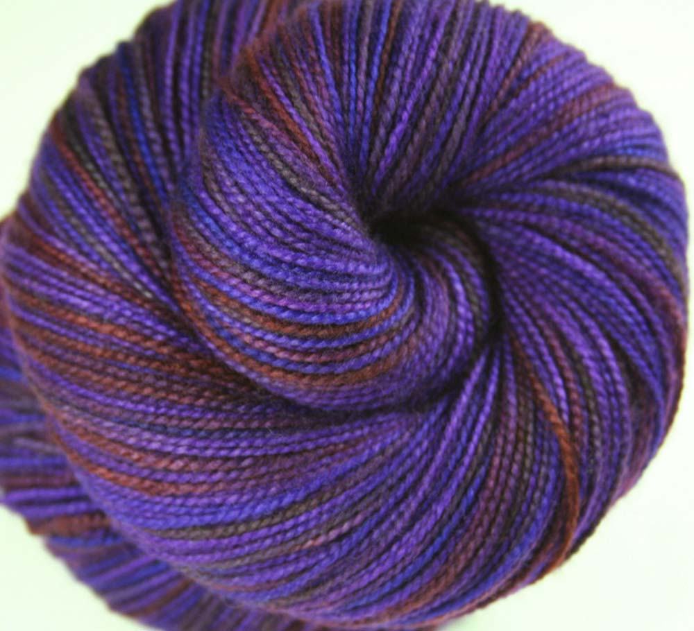 PURPLE BATIK: SW Merino-Nylon - Hand dyed Variegated sock yarn - Kauai base