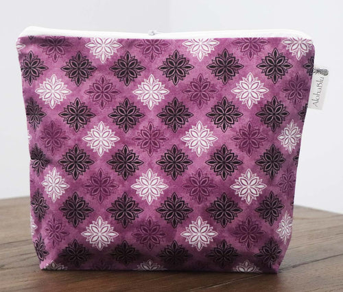 PURPLE MEDALLIONS - Handmade zipper bag