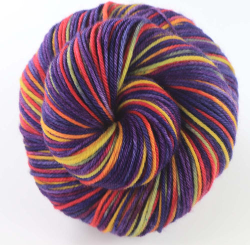 RAGING SUNSET SC: SW Merino-Nylon - DK Weight - Hand dyed variegated yarn