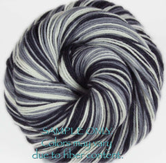 Black Gray White: Self Striping Yarn - Dyed to Order - Sports Team / LAS VEGAS, SAN ANTONIO
