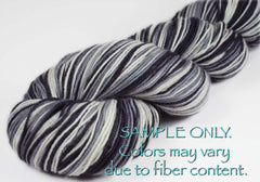 Black Gray White: Self Striping Yarn - Dyed to Order - Sports Team / LAS VEGAS, SAN ANTONIO