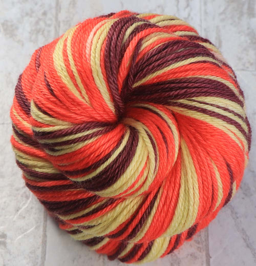 RASPBERRY MACARON 2: Superwash Merino - Worsted Weight - Hand dyed Self-Striping yarn