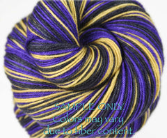 Purple Gold Black: Self Striping Yarn - Dyed to Order - Sports Team / Baltimore