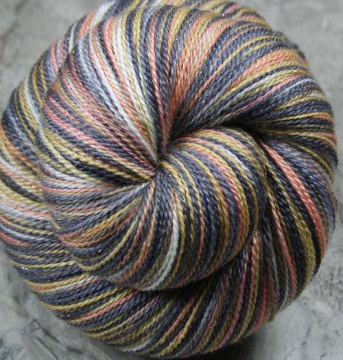 REDDINGITE: SW Merino Silk Stellina Sparkle - Hand-dyed Variegated Lace Weight Yarn