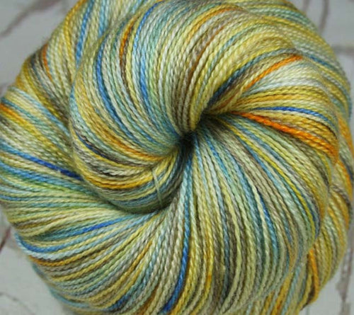 SAN CLEMENTE SUNSET: Superfine Merino-Silk - Hand dyed Lace Weight Yarn - California Sunset colors