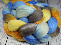 SAN CLEMENTE SUNSET: Rambouillet-Silk Wool Top - 4 oz - Hand dyed spinning wool - California sunset