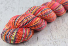 SARASOTA SUNSET: SW Merino/Nylon - Hand dyed Variegated sock yarn