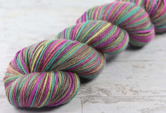 SATURATED SPRING: Polwarth / Silk - DK weight - Hand dyed Variegated yarn