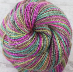 SATURATED SPRING: Polwarth / Silk - DK weight - Hand dyed Variegated yarn