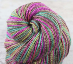 SATURATED SPRING: Polwarth / Silk - DK weight - Hand dyed Variegated yarn