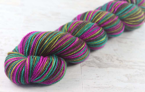 SATURATED SPRING: SW Merino/Nylon - Self-striping Hand dyed sock yarn - tight twist