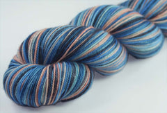 SITKA AT DUSK : SW Merino Silk Cashmere - Hand dyed variegated sock yarn