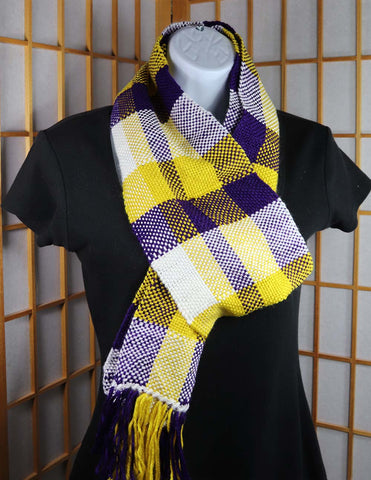 SKOL SCARF (A) - Handwoven Hand dyed stripe scarf