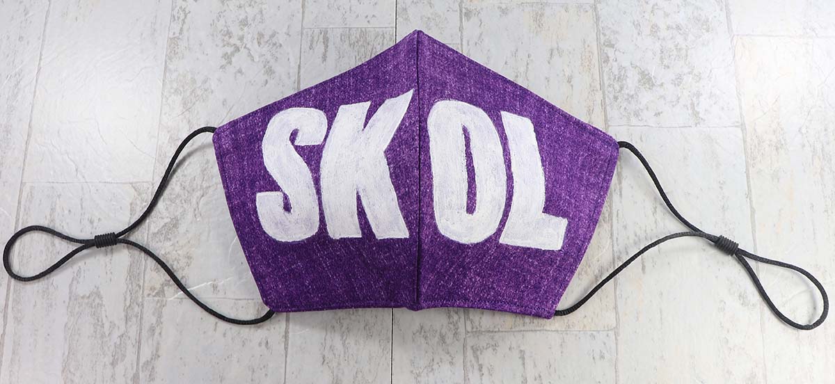 MASK: SKOL - Large | Hand printed, block printed - sports team fan mask