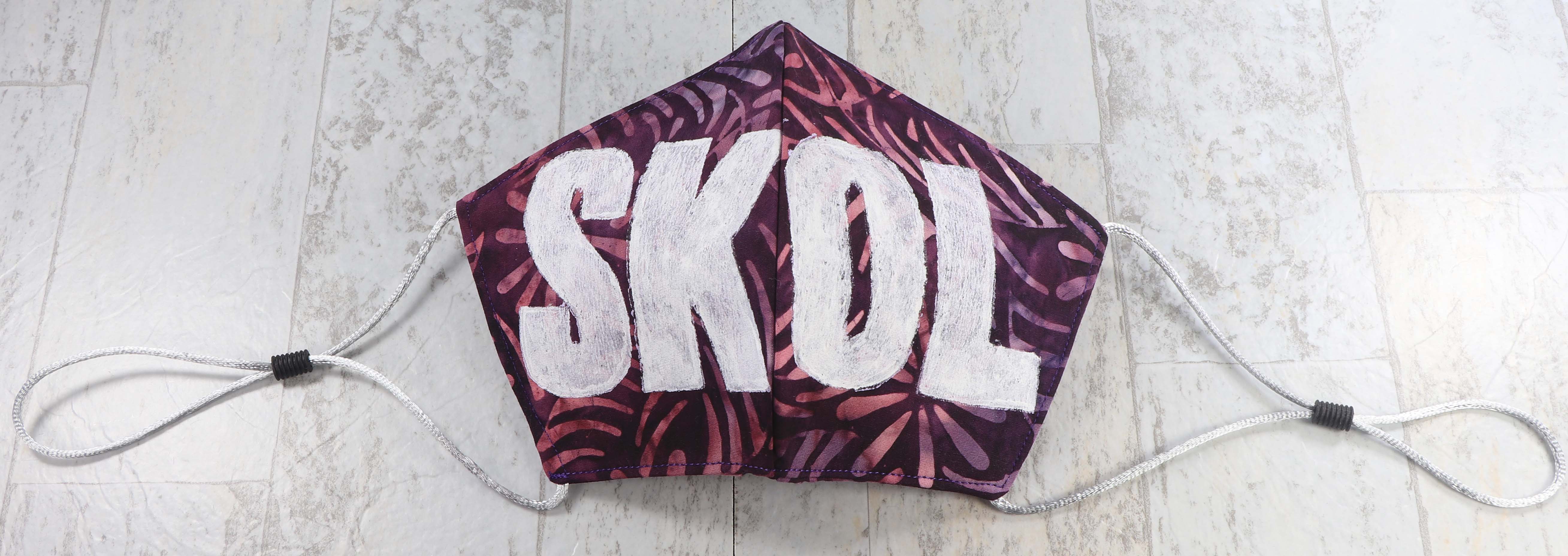 MASK: SKOL Flower Print - Medium | Hand printed, block printed - sports team fan mask