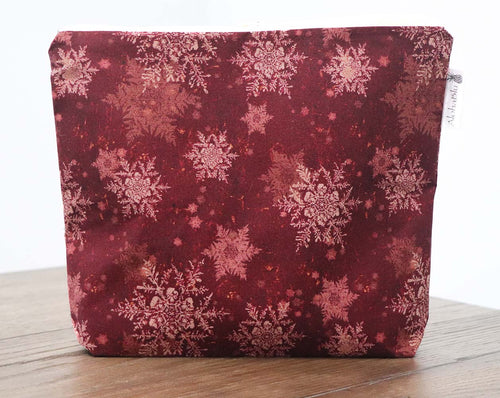 SNOWFLAKES (Red) - Handmade zipper bag