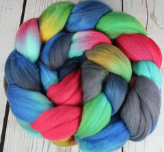 STAINED GLASS ALTAR: Rambouillet Wool Top - 4 oz - Hand dyed spinning wool