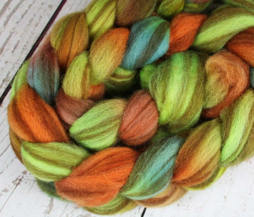 THE COLORFUL MR. G: : Striped Shetland roving - 4.0 oz - Hand dyed Hawaii inspired wool