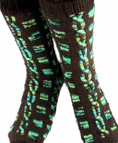 KNITTING PATTERN for Roman Forum Socks - Charted Sock pattern - digital download - Colorwork Stranded knitting