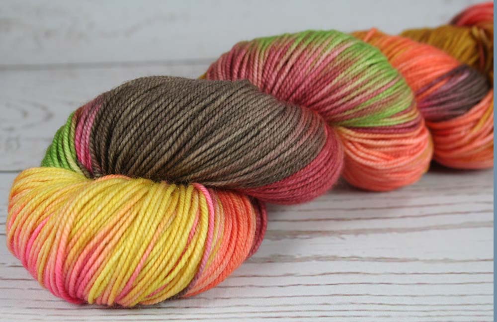 UKELELES: Superwash Merino-Nylon - Sport weight yarn - Hand dyed Variegated Hawaii inspired yarn