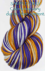 Purple Gold White: Self Striping Yarn - Dyed to Order - Sports Team / Minnesota, Los Angeles, Louisiana