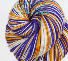 Purple Gold White: Self Striping Yarn - Dyed to Order - Sports Team / Minnesota, Los Angeles, Louisiana