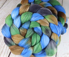 WAIMEA CANYON: Targhee Bamboo Silk Wool Top - 4 oz - Hand dyed spinning wool