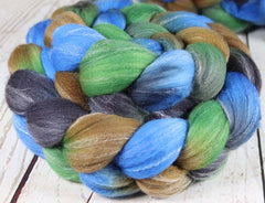 WAIMEA CANYON: Targhee Bamboo Silk Wool Top - 4 oz - Hand dyed spinning wool