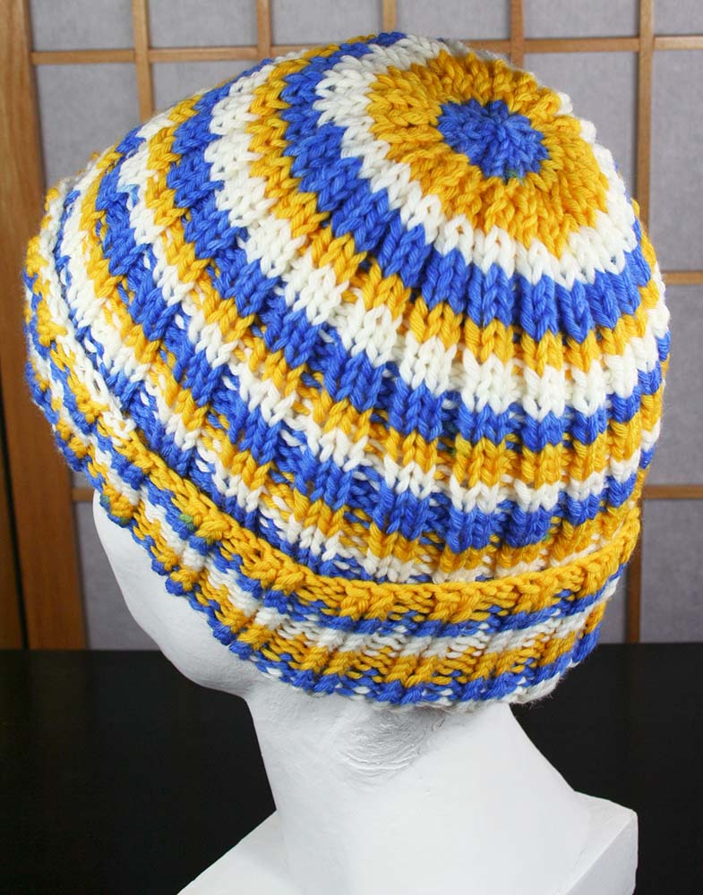 BLUE and GOLD SCARF & HAT - Handwoven Hand dyed scarf and beanie hat