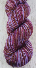 WINE TASTING: SW Merino/Lurex Sparkle - Hand dyed Variegated sock yarn