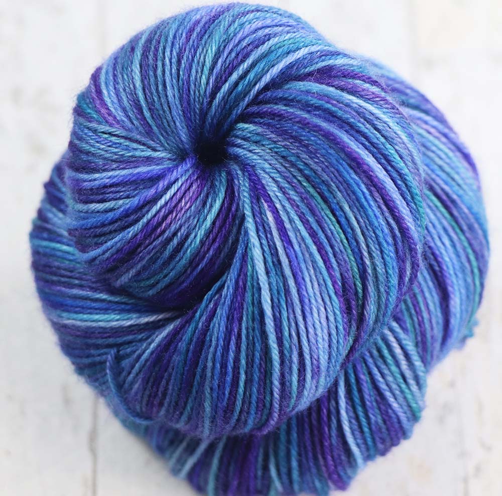 WINTER OCEAN: SW Merino / Cashmere / Nylon - Hand dyed Variegated sock yarn