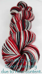 Red Black White: Self Striping Merino Sock Yarn - Sports Team Colors / Tampa Bay, Chicago, Portland, Georgia - Hand Dyed to Order