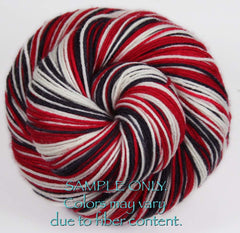 Red Black White: Self Striping Merino Sock Yarn - Sports Team Colors / Tampa Bay, Chicago, Portland, Georgia - Hand Dyed to Order