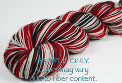 Red Black White: Self Striping Merino Sock Yarn - Sports Team Colors / Tampa Bay, Chicago, Portland, Georgia - Hand Dyed to Order