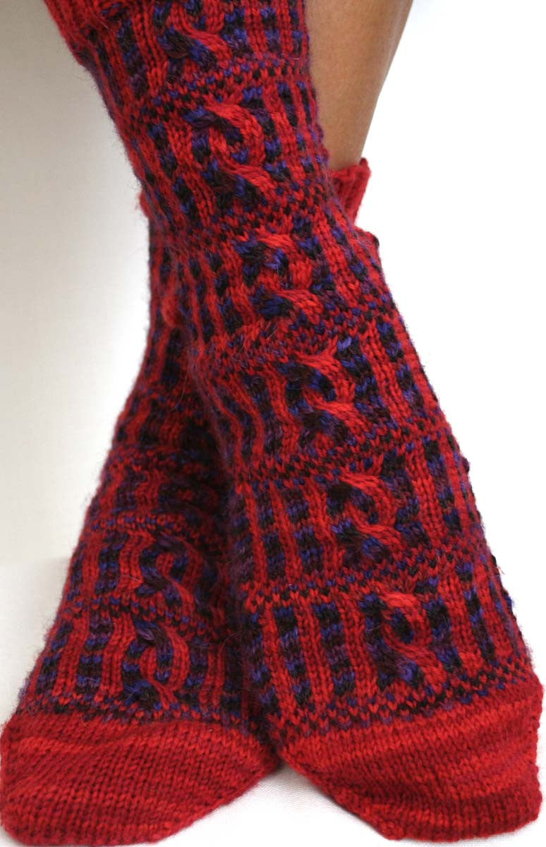 KNITTING PATTERN for Roman Forum Socks - Charted Sock pattern - digital download - Colorwork Stranded knitting